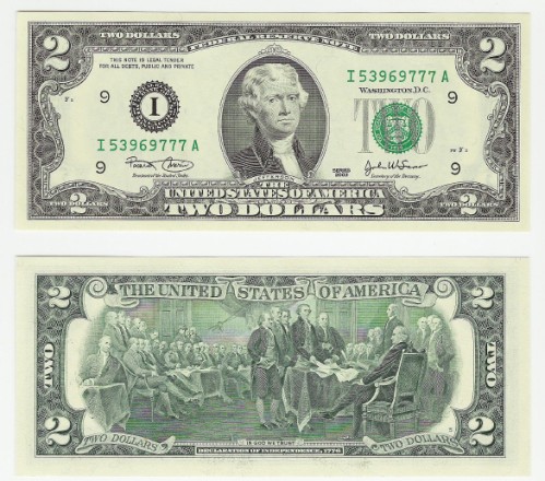 2 dollar bill